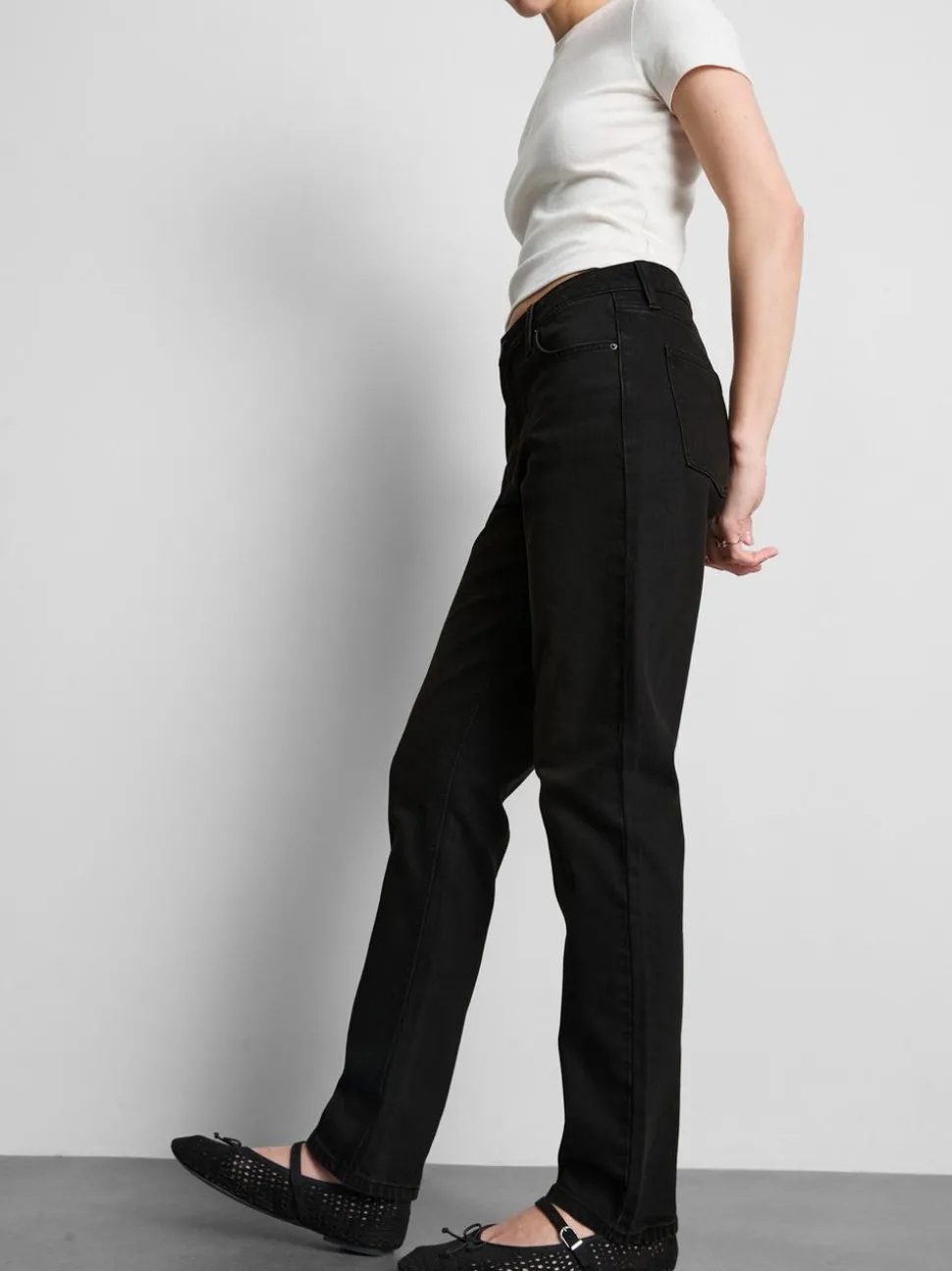 Schmale Denim Jeans mit geradem Bein
