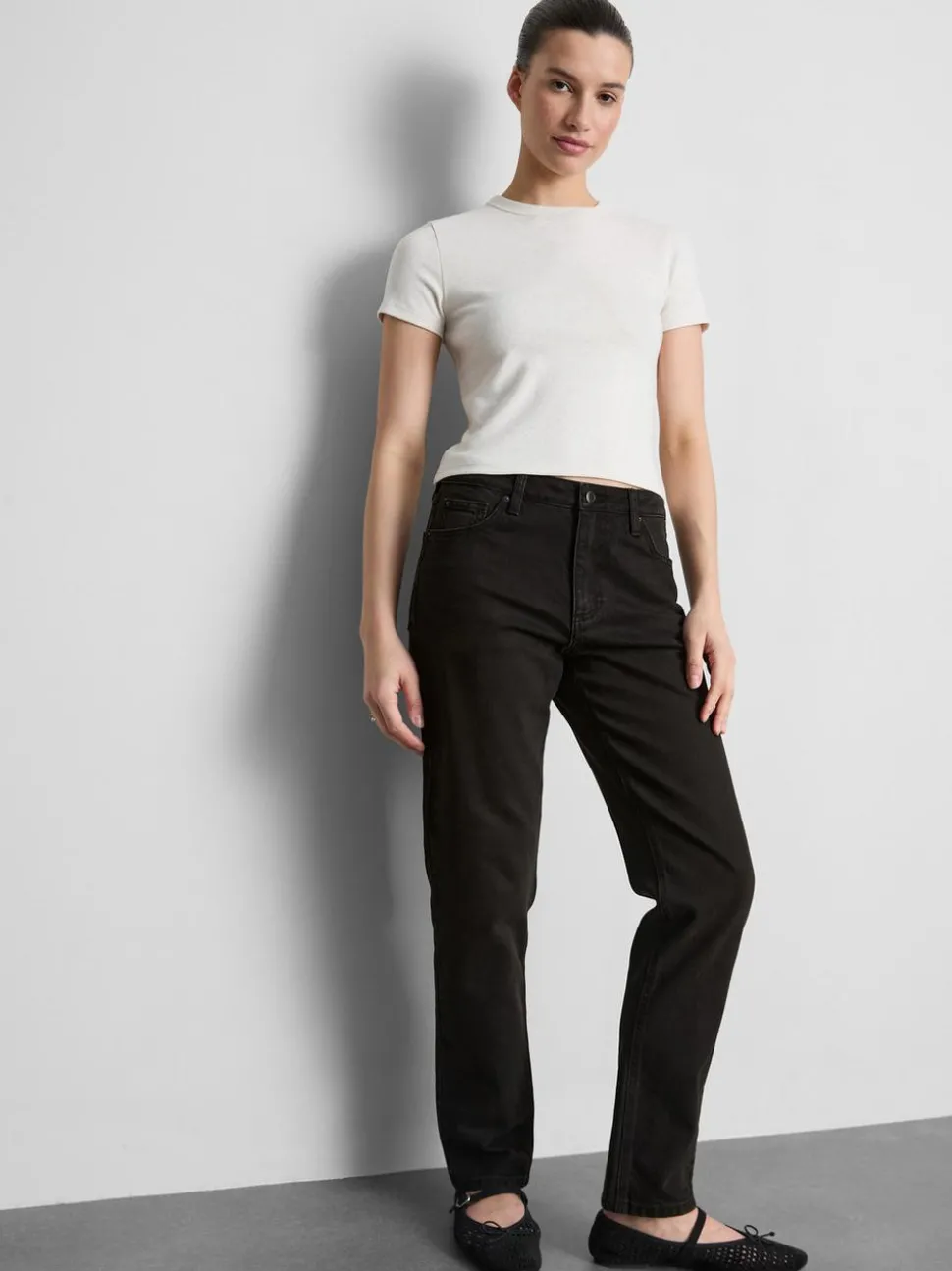 Schmale Denim Jeans mit geradem Bein
