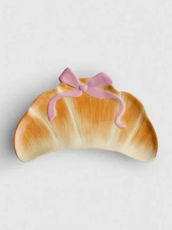 Schmuckablage aus Keramik in Croissantform