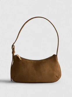 Schultertasche in Wildleder-Optik