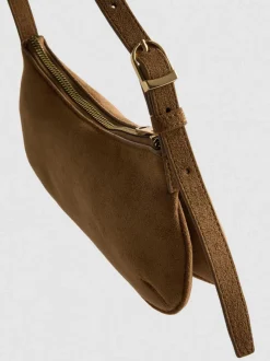 Schultertasche in Wildleder-Optik
