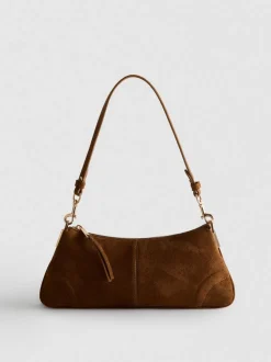 Schultertasche in Wildleder-Optik
