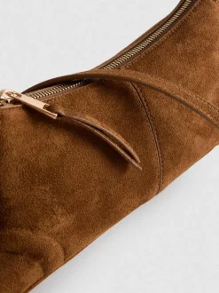 Schultertasche in Wildleder-Optik