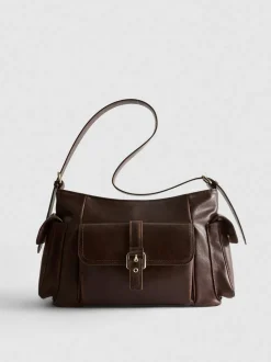 Schultertasche mit Fächern und Schnalle