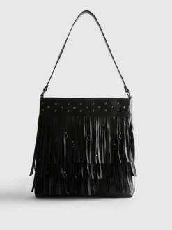 Schultertasche mit Fransen