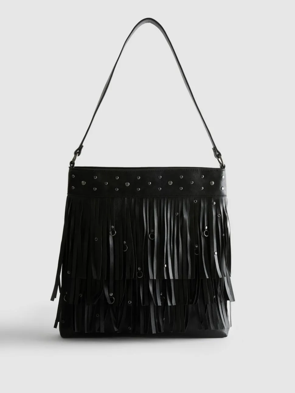 Schultertasche mit Fransen