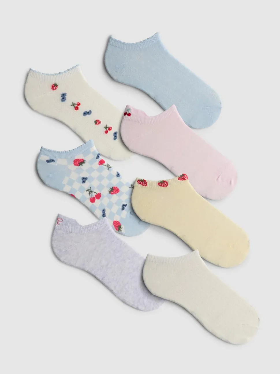 Söckchen mit Fruchtmotiven, 7er-Pack