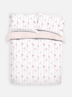 Seersucker-Bettwäsche mit Schleifenmuster, Doppelbett