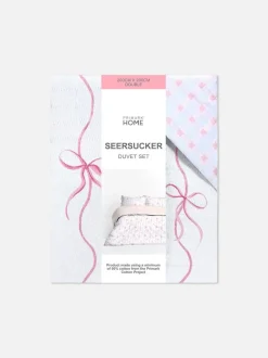 Seersucker-Bettwäsche mit Schleifenmuster, Doppelbett