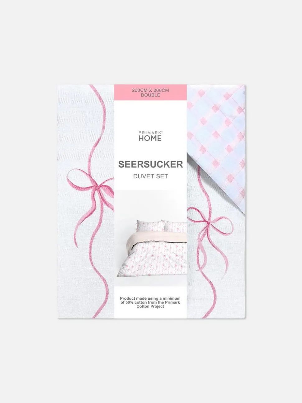 Seersucker-Bettwäsche mit Schleifenmuster, Doppelbett