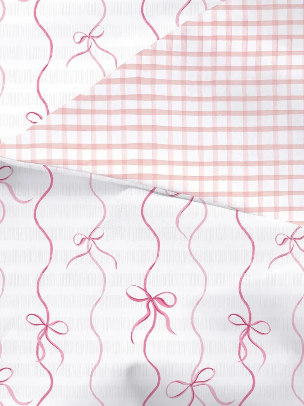 Seersucker-Bettwäsche mit Schleifenmuster, Doppelbett
