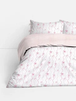 Seersucker-Bettwäsche mit Schleifenmuster, Doppelbett