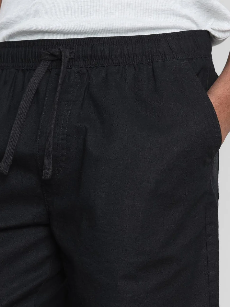 Shorts aus Leinengemisch mit Kordelzug