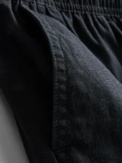 Shorts aus Leinengemisch mit Kordelzug