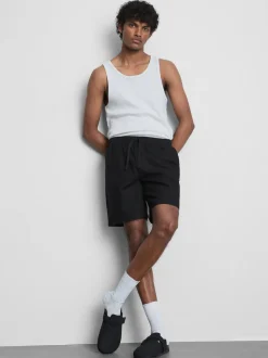 Shorts aus Leinengemisch mit Kordelzug