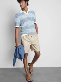 Shorts aus Leinengemisch mit Kordelzug