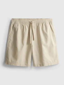 Shorts aus Leinengemisch mit Kordelzug