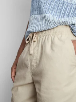 Shorts aus Leinengemisch mit Kordelzug