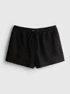 Shorts mit Falten und Kordelzug