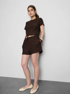 Shorts mit Falten und Kordelzug