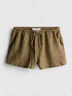 Shorts mit Falten und Kordelzug
