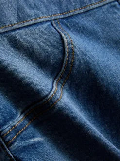Skinny-Jeggings aus reiner Baumwolle mit mittelhohem Bund