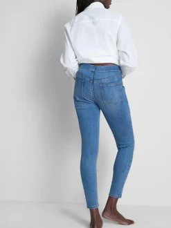 Skinny-Jeggings aus reiner Baumwolle mit mittelhohem Bund