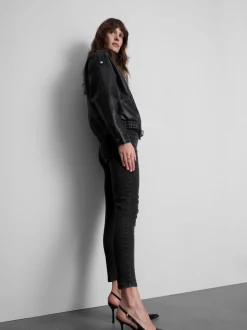 Skinny-Jeggings aus reiner Baumwolle mit mittelhohem Bund