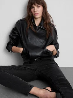 Skinny-Jeggings aus reiner Baumwolle mit mittelhohem Bund