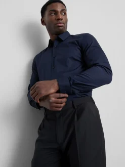 Slim-Fit-Hemd mit Knopfleiste und Stretchanteil