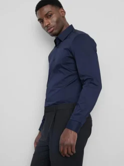 Slim-Fit-Hemd mit Knopfleiste und Stretchanteil