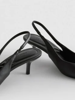 Slingback-Pumps aus Kunstleder