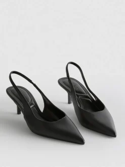 Slingback-Pumps aus Kunstleder