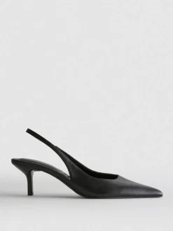 Slingback-Pumps aus Kunstleder
