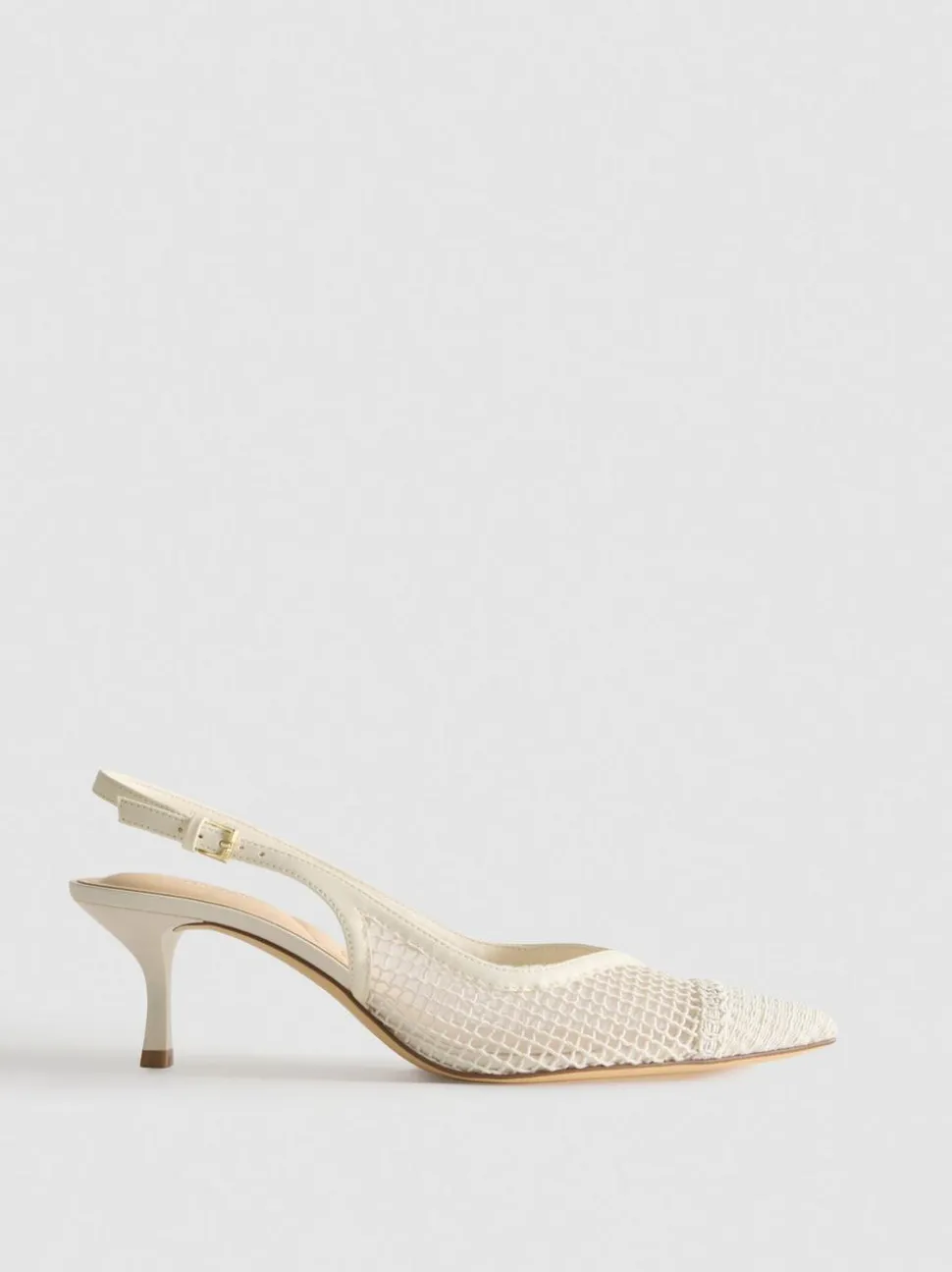Slingback-Pumps aus Netzstoff, weite Passform