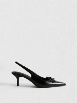 Slingback-Pumps mit Zierschleife
