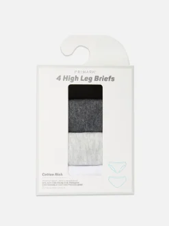 Slips mit hohem Beinausschnitt, 4er-Pack