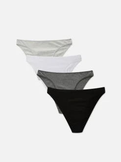 Slips mit hohem Beinausschnitt, 4er-Pack