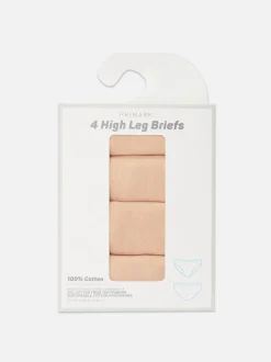 Slips mit hohem Beinausschnitt, 4er-Pack