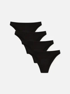 Slips mit hohem Beinausschnitt, 4er-Pack