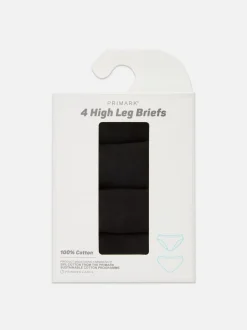 Slips mit hohem Beinausschnitt, 4er-Pack