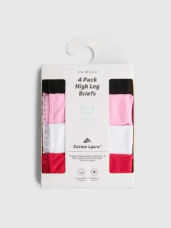 Slips mit hohem Bund und Rüschensaum, 4er-Pack