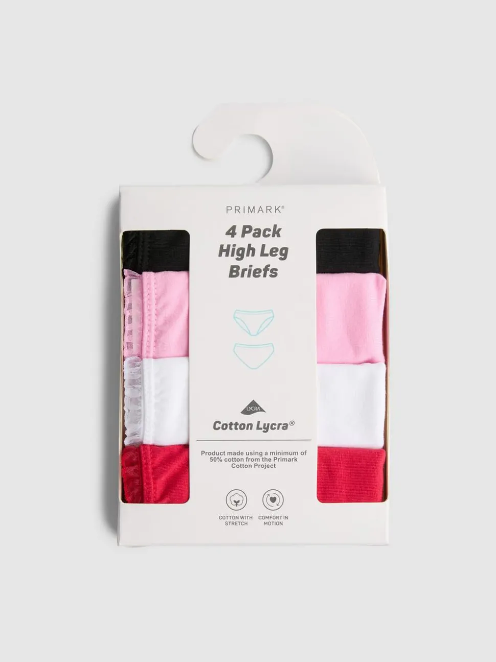 Slips mit hohem Bund und Rüschensaum, 4er-Pack