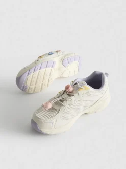 Sneaker mit dicker Sohle und Blumenmuster