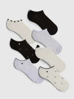 Sneakersocken mit Herzmuster, 7er-Pack