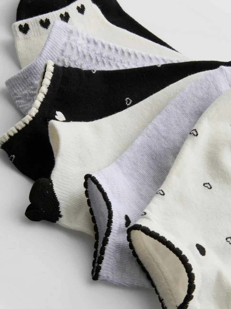 Sneakersocken mit Herzmuster, 7er-Pack