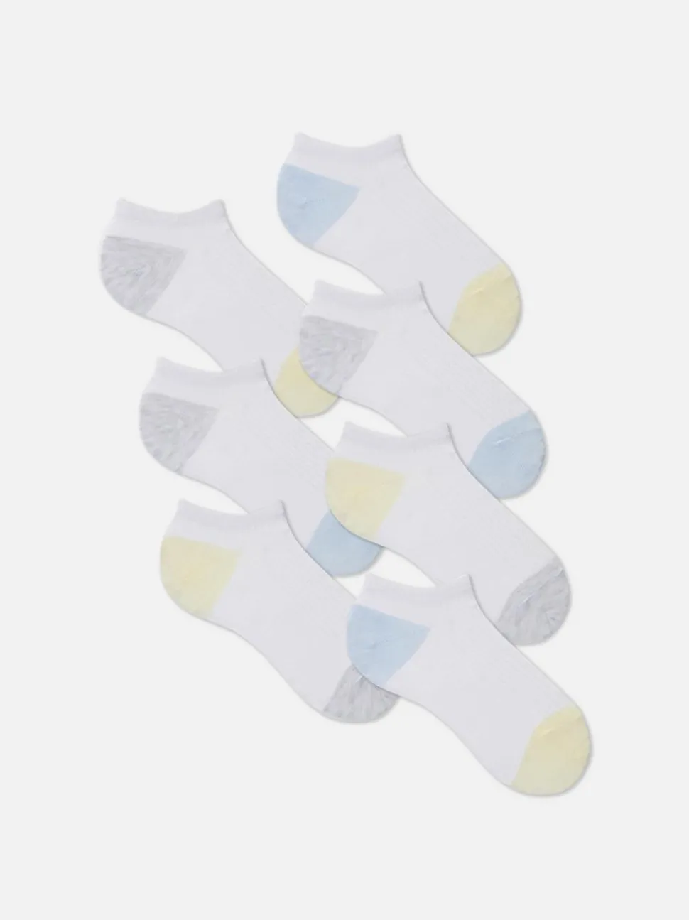 Sneakersocken mit Kontrastspitze, 7er-Pack
