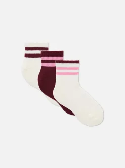 Socken in Blockfarben und Viertellänge, 3er-Pack