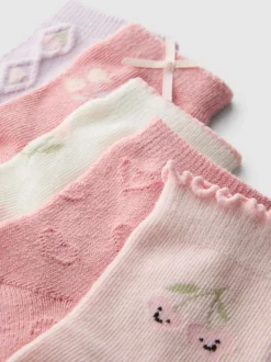 Socken mit Blumenmuster, 5er-Pack