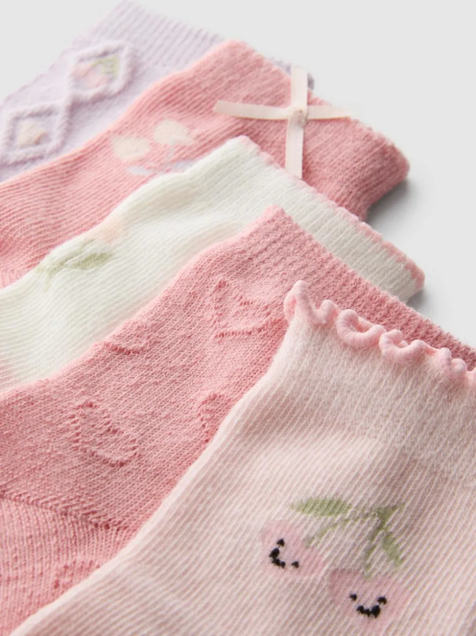 Socken mit Blumenmuster, 5er-Pack